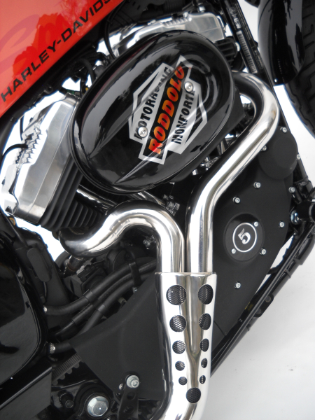 AUSPUFFANLAGE CONICAL POLIERT 2-1 FÜR SPORTSTER XL 883 / 1200 Bj. 2014-2016 MIT EG ABE